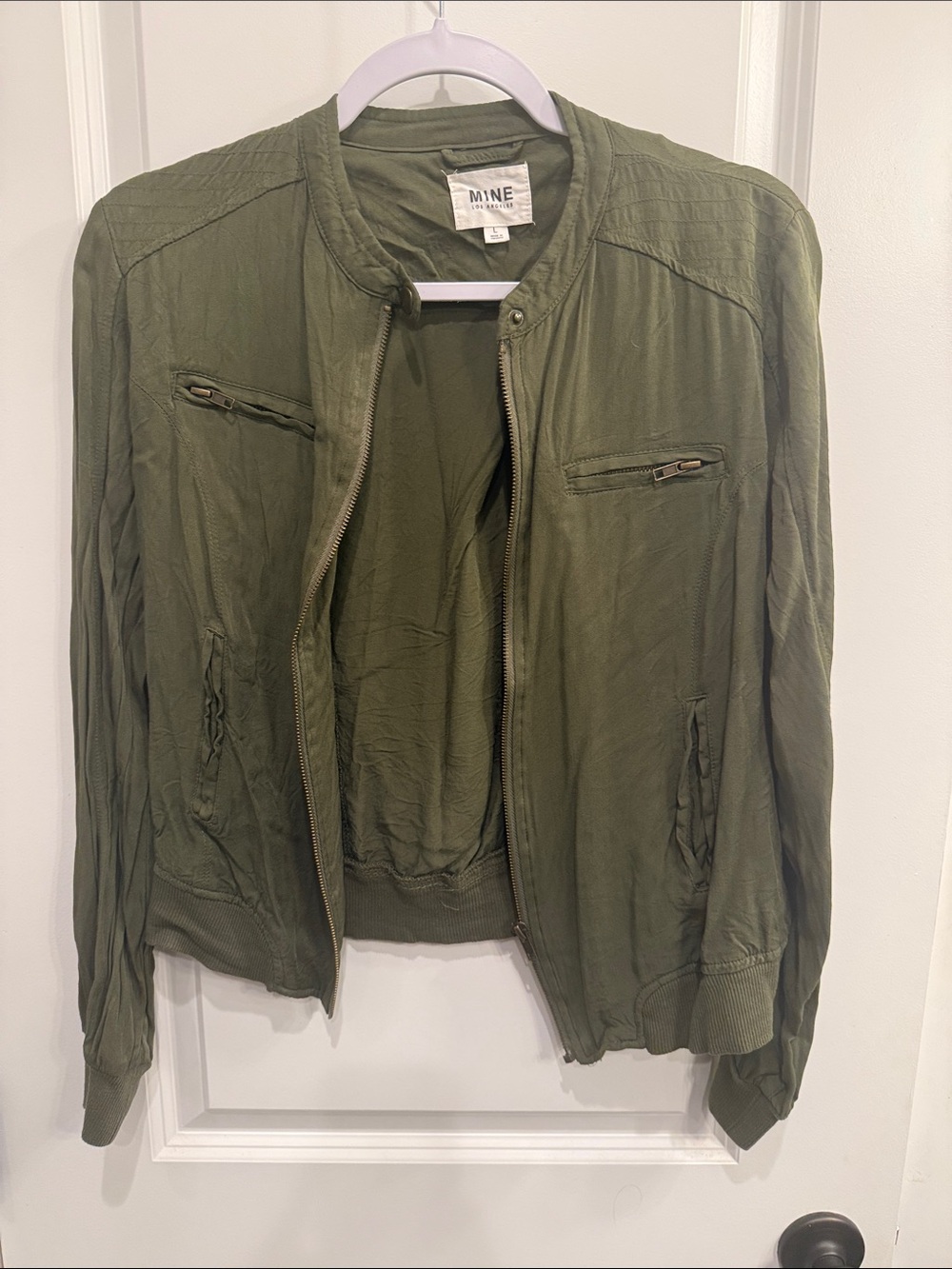 MINE Olive Utility Bomber Jacket